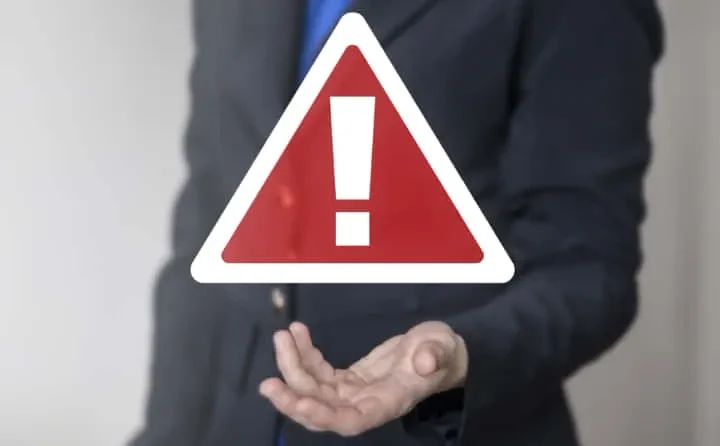 Exclamation mark representing a warning or something to note.