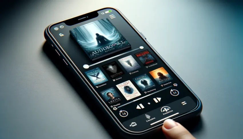 หน้าจออินเทอร์เฟซของแอปพลิเคชันบริการ audiobook